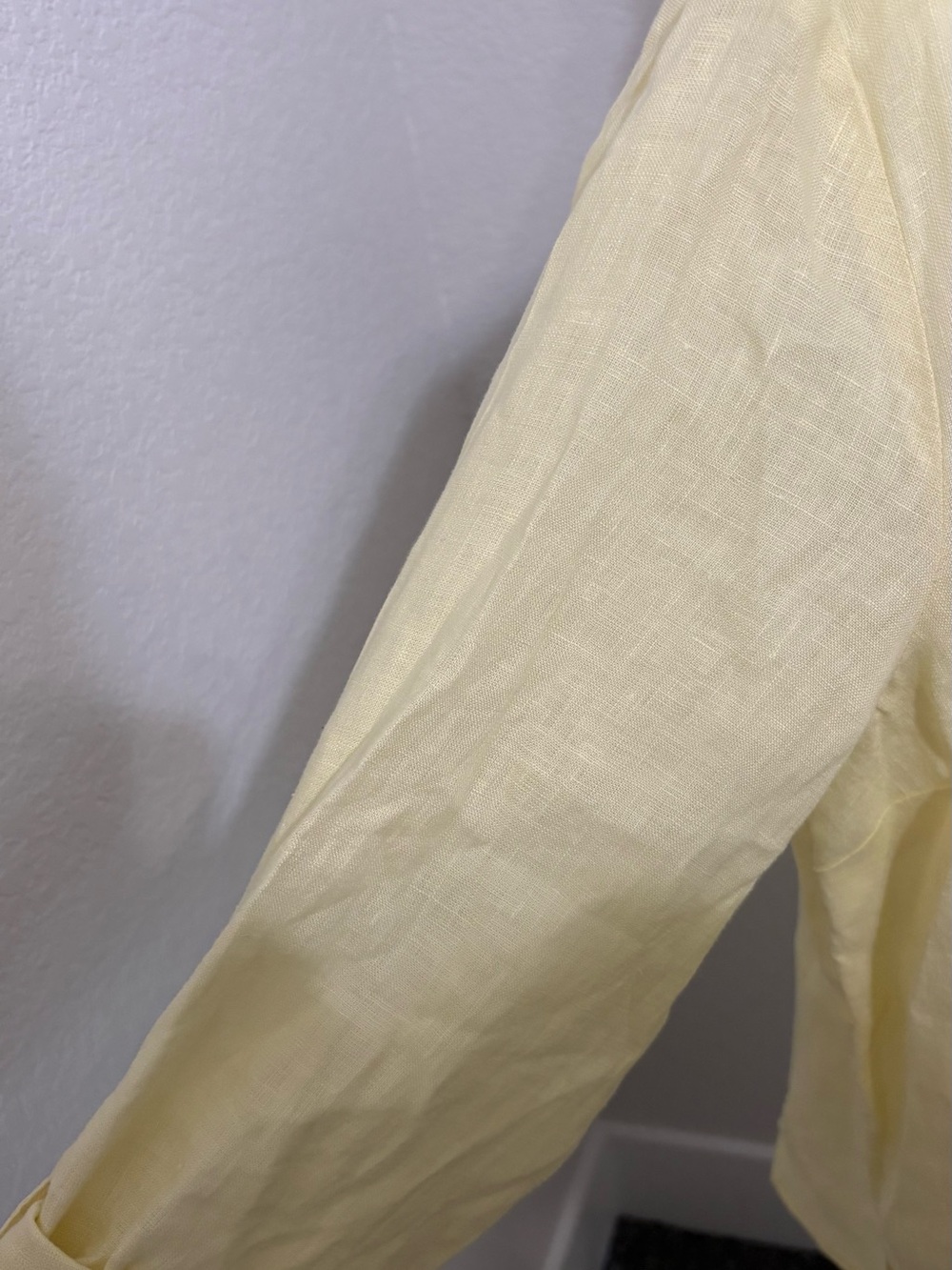 Butter Yellow 100% Linen Button-Up Top and Pants Set - Picture 2 of 10
